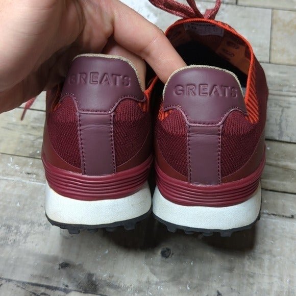 The greats Flyknit maroon orange lace up sneakers - Picture 5 of 8